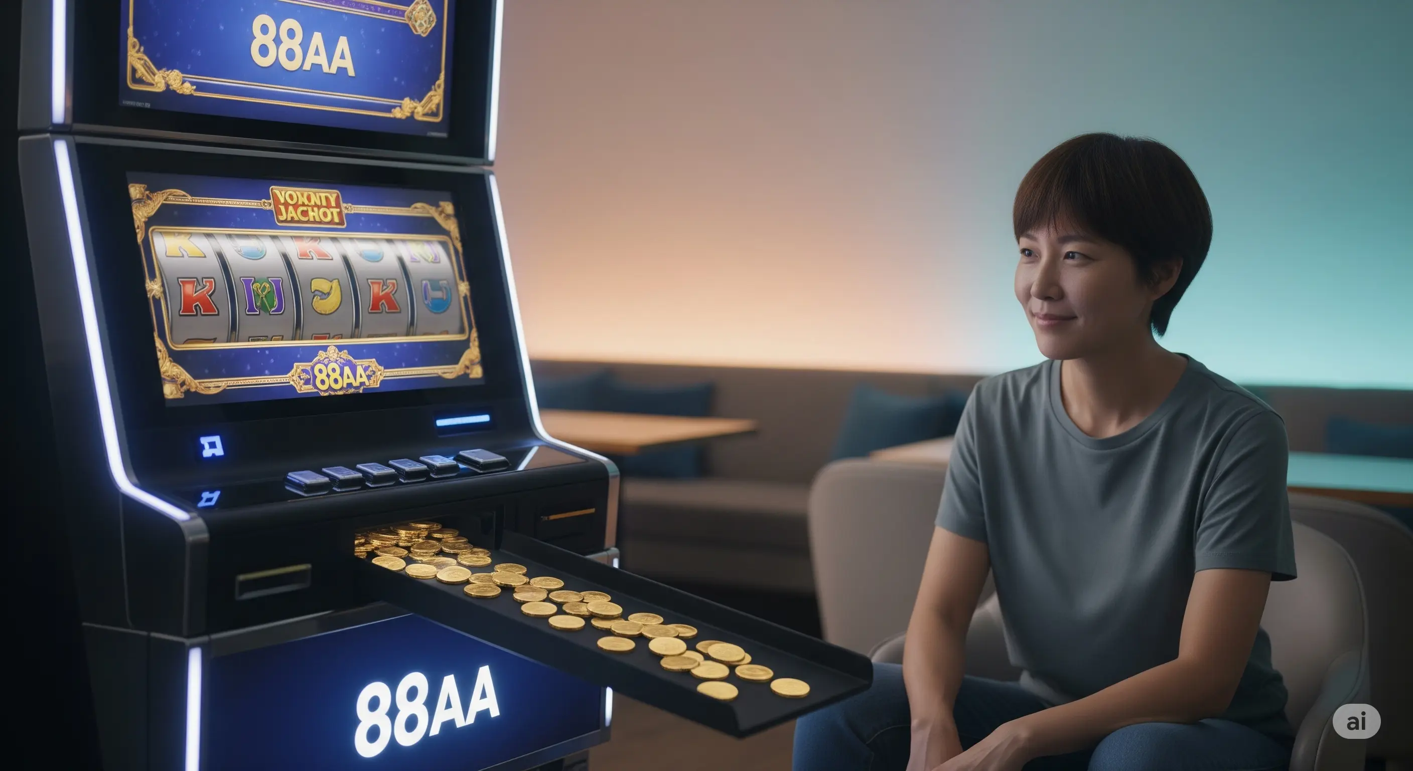 Một người chơi đang cẩn thận chọn game Nổ Hũ có độ biến động thấp trên giao diện 88AA