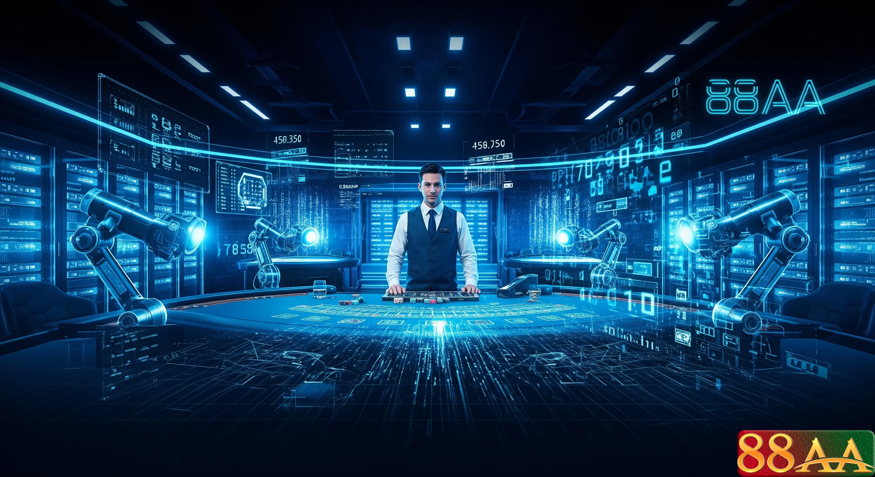 Infographic mô tả công nghệ Live Casino: Studio, Dealer, Camera HD, OCR và Giao diện người chơi