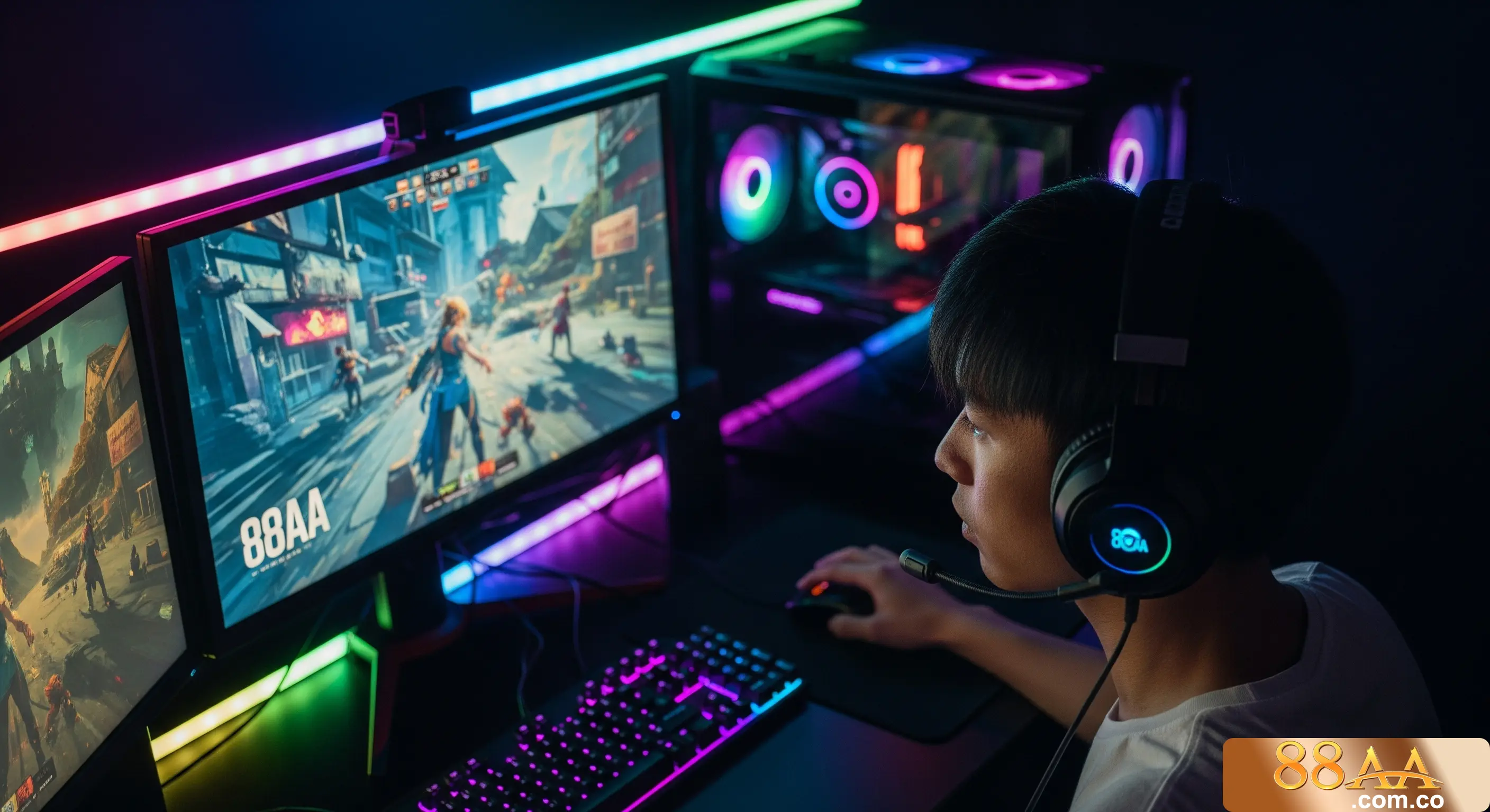 Hình ảnh một game thủ đầy đam mê và tập trung
